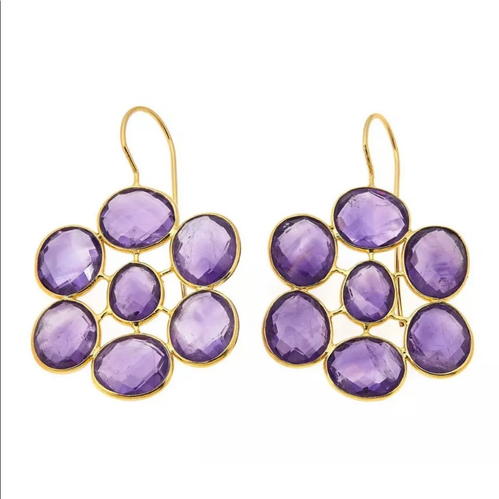 Carol Brodie Rarities SS Amethyst Flower Earrings